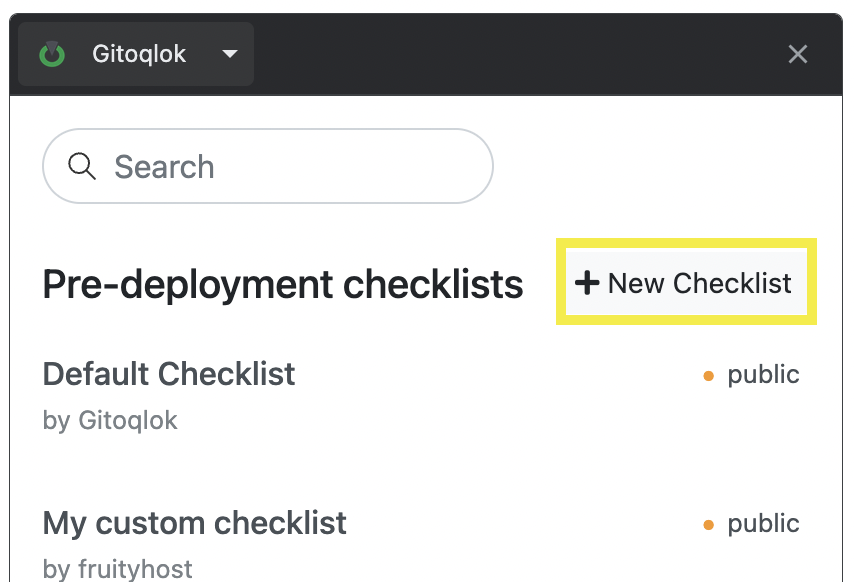 Create custom checklist
